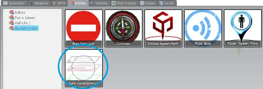 Spawn safezone for the gmod spawnmenu