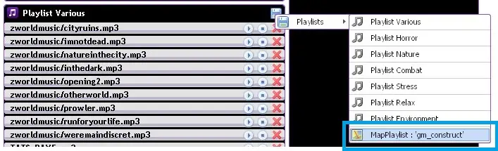 Playlist of music per Gmod map