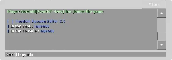 Chat command: !agenda