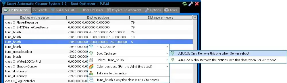 delete a single map entity