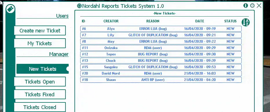 interact with a ticket