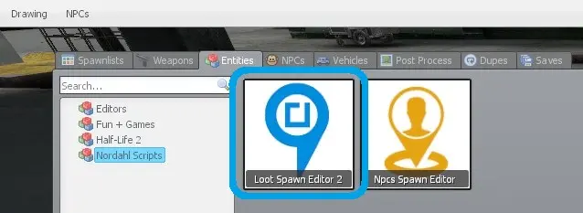 Gmod spawnmenu Loot Spawn Editor