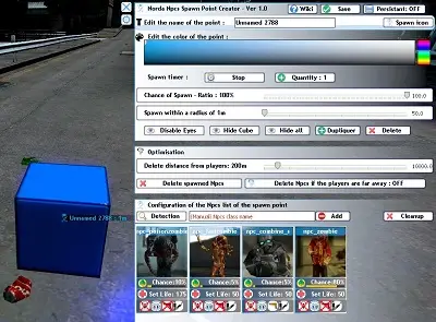 open NPCs spawn point interface
