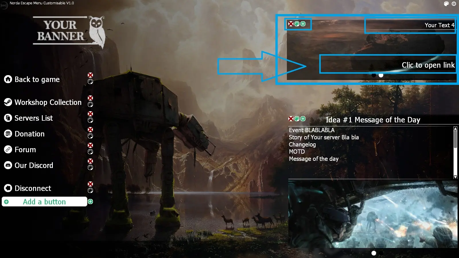 Escape Menu Ads Banner Editor