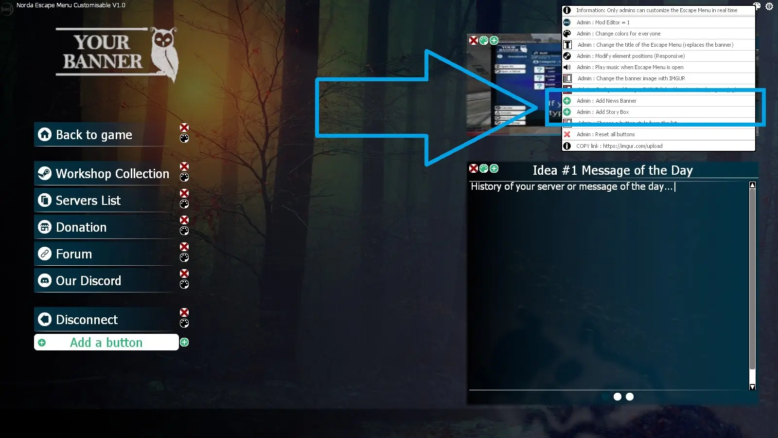 Add Storybox banner escape menu