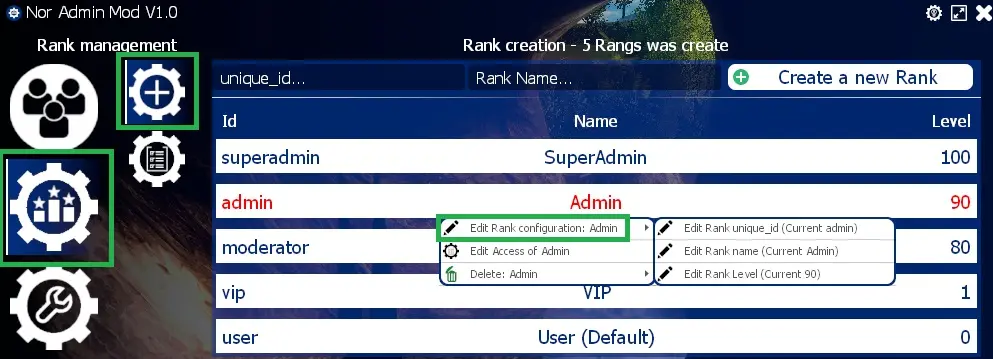 How to edit an already created rank?