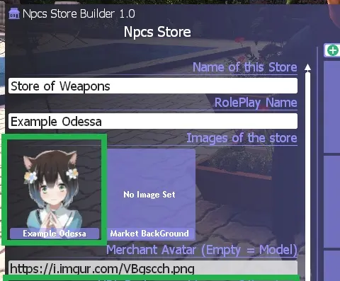 Set Store Avatar NPC