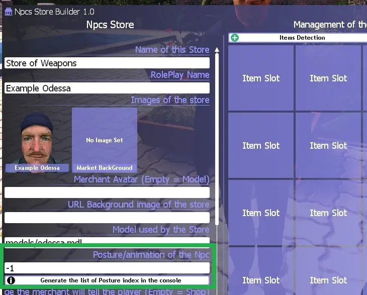 Set posture of Merchant NPC