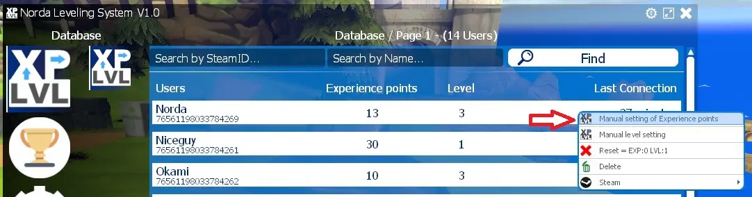 Gmod DarkRP Manual setting of experience points