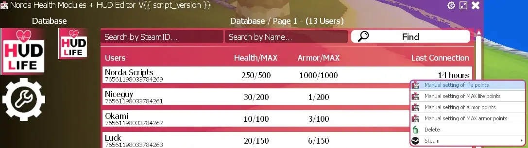 Edite Health Max our Armor Max on GMod