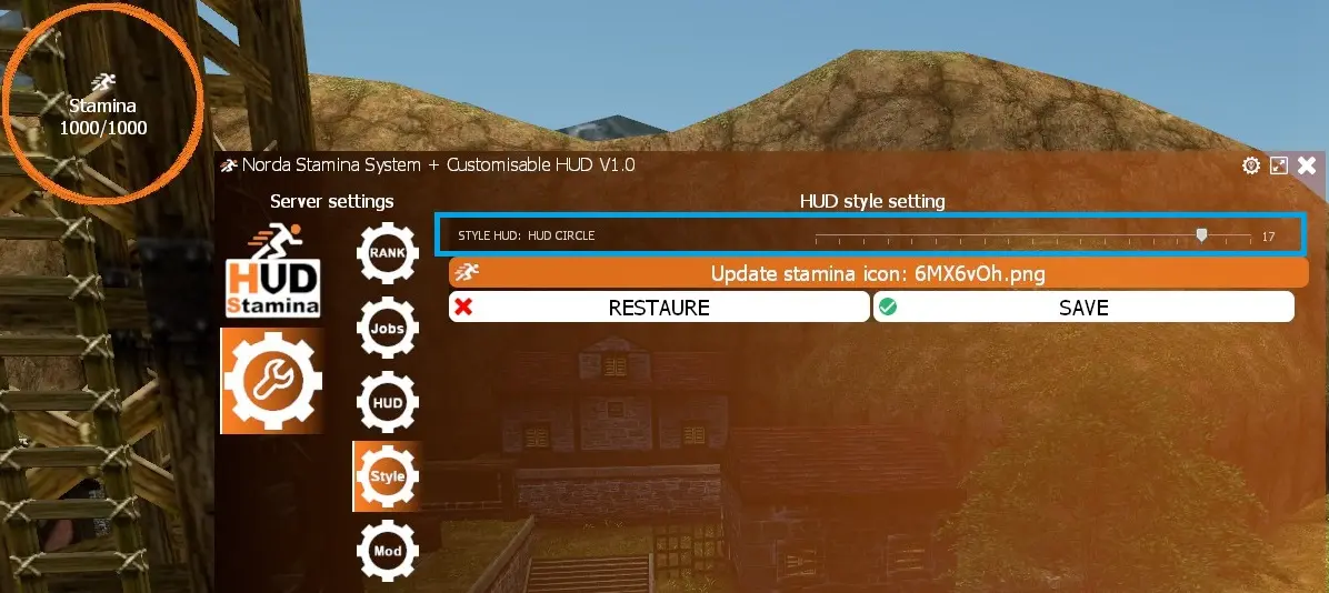 Set Stamina style HUD