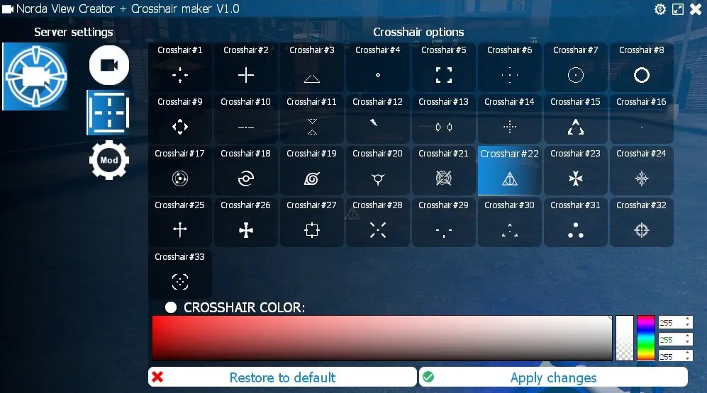 Crosshair icon list