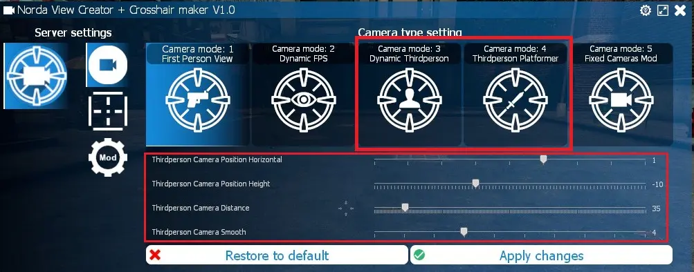 Set TPS camera