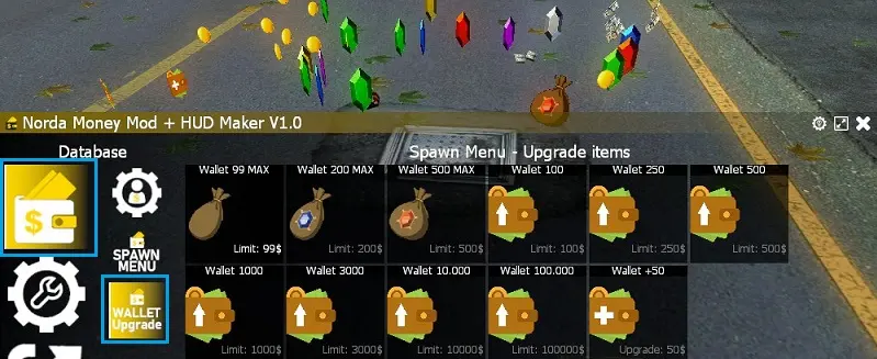 Wallet upgrade spawnmenu