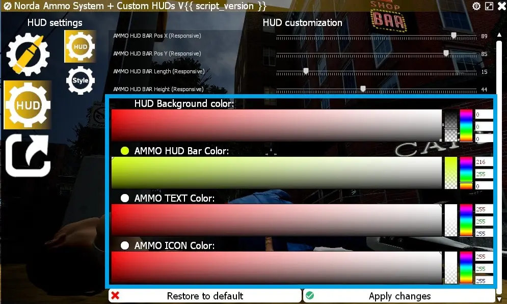 Set color Ammo HUD