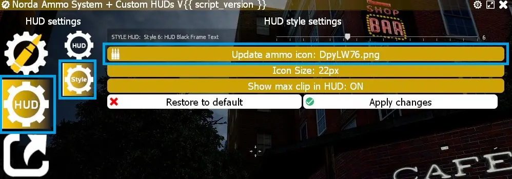 Edit the icon Ammo HUD