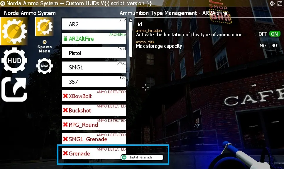 Install new ammo in system