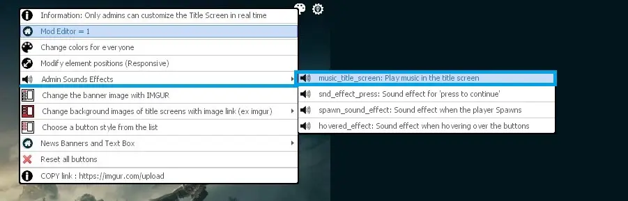 Launch music title screen