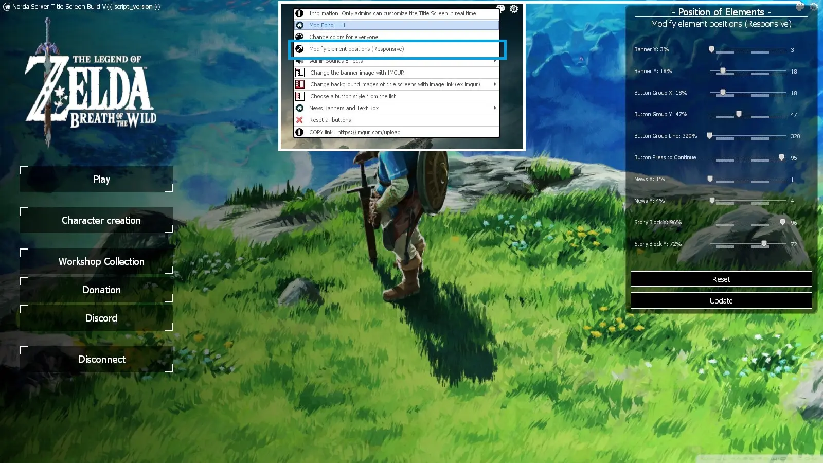 Set position of frame