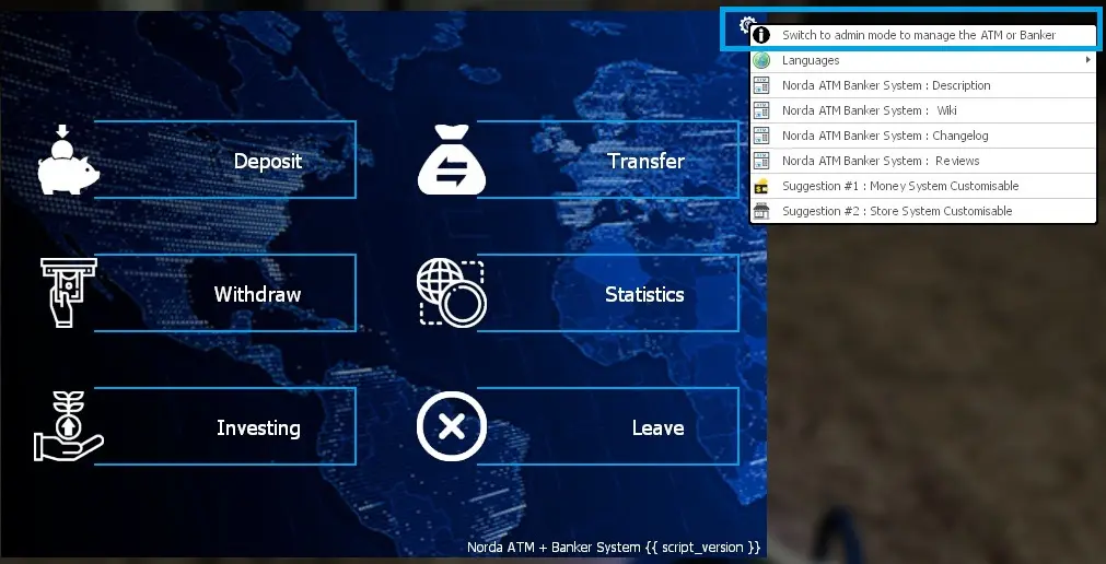 Admin panel of Gmod ATM + Banker