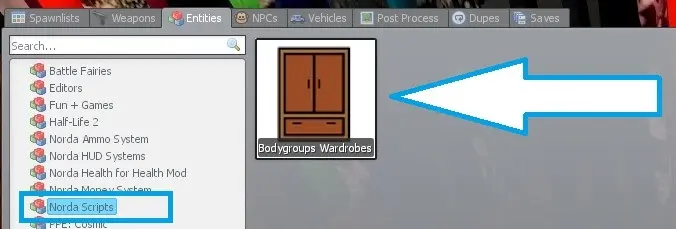 How do I interact with the Bodygroup wardrobe