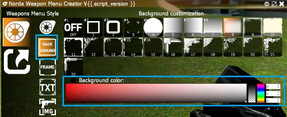 change the background colour