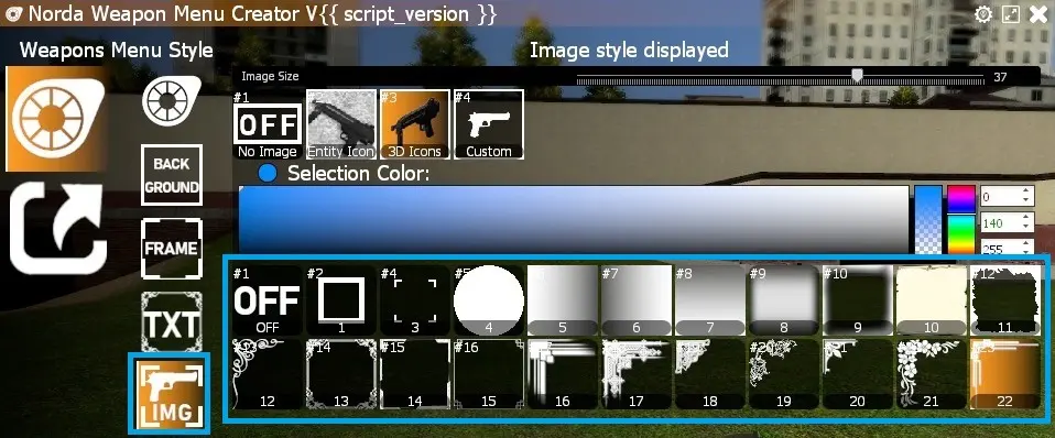 List material selection cursor
