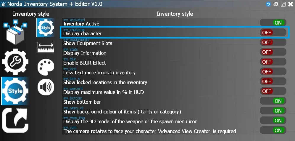 Display character panel