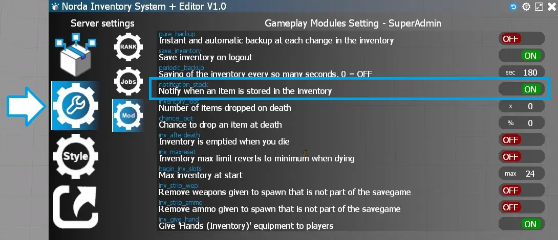 Notification item pickup