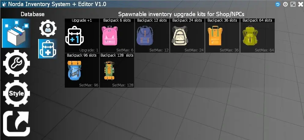 Spawnmenu of inventory extension