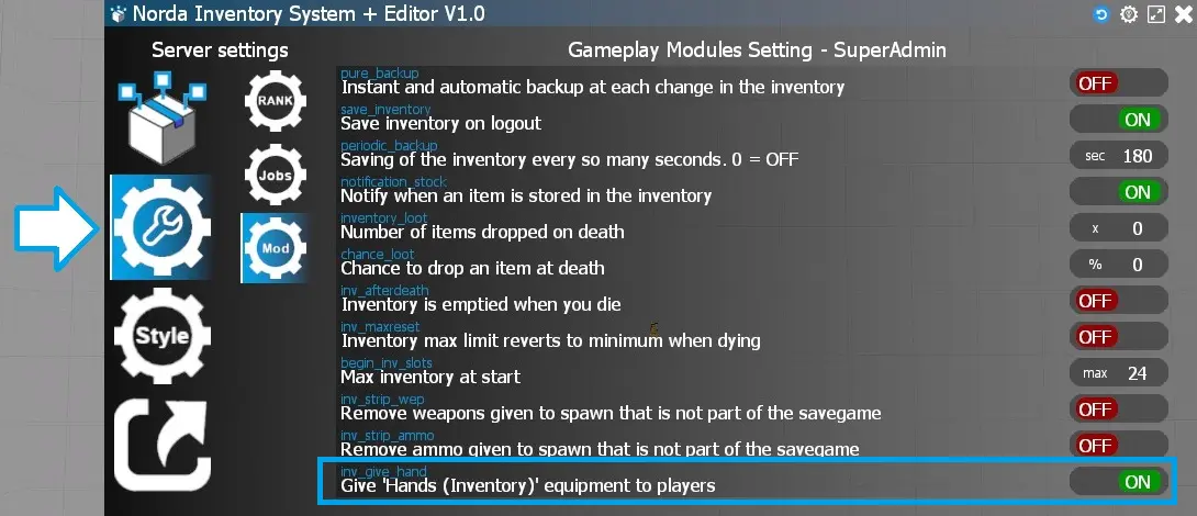 Spawn with swep hand