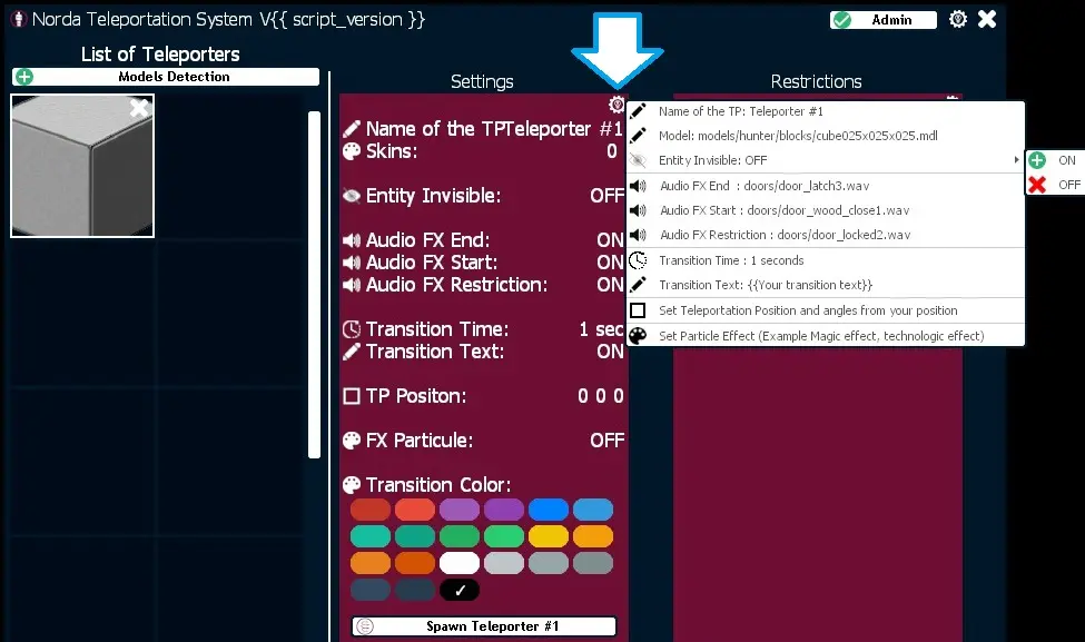 Set Teleportation Portal
