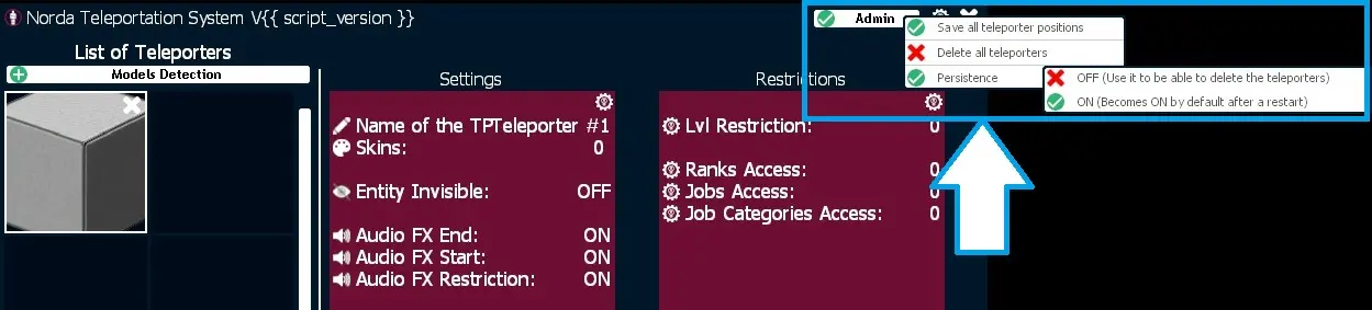 Data management of Teleportation Portal