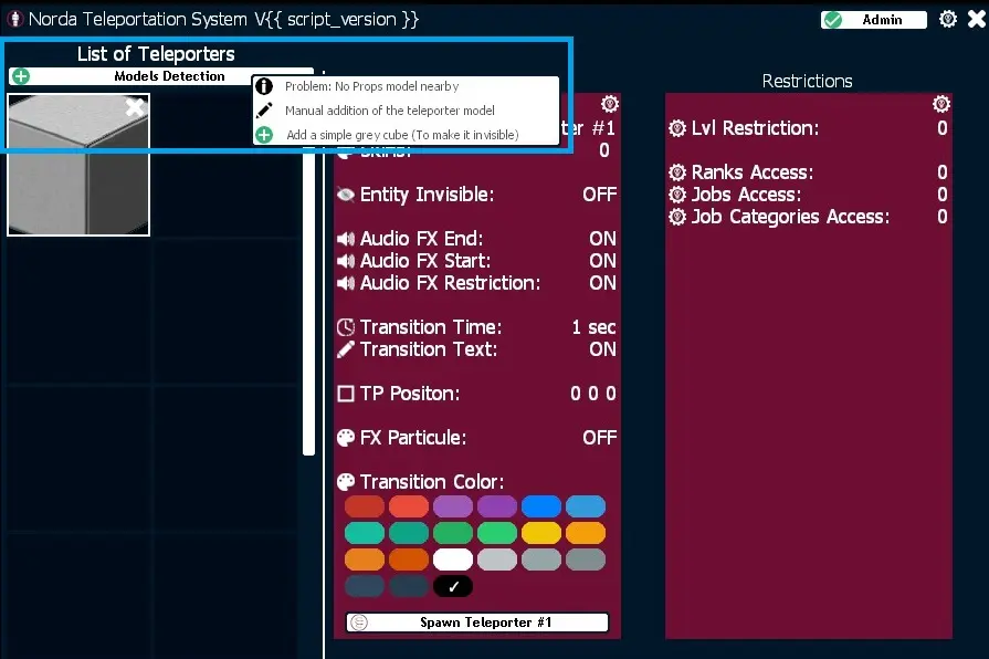 Add Teleportation Portal