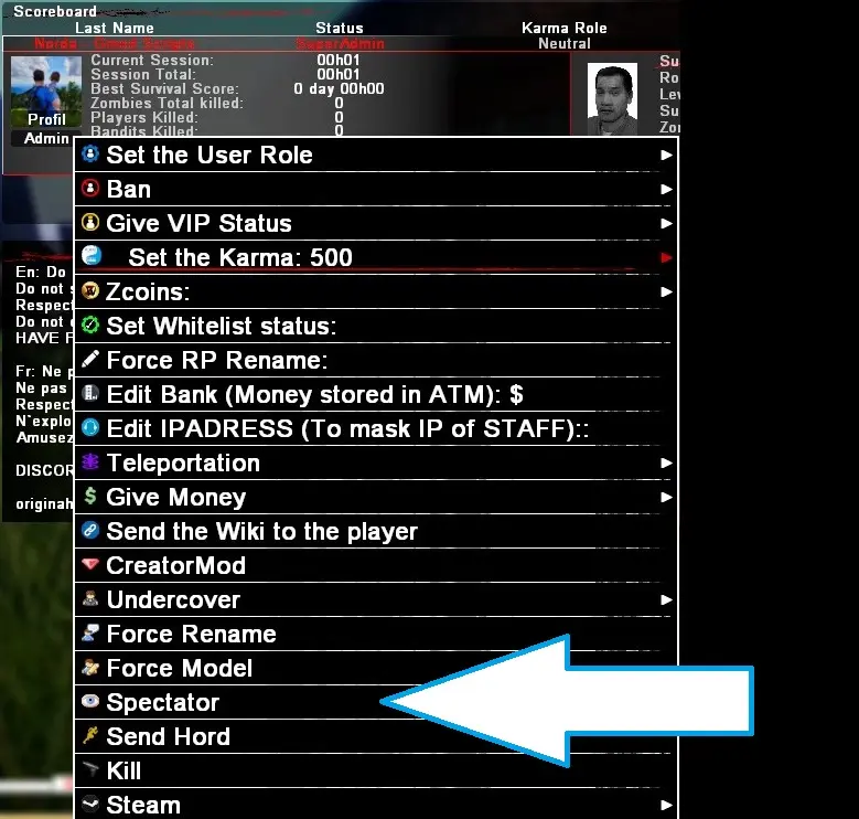Admin Spectator Mod