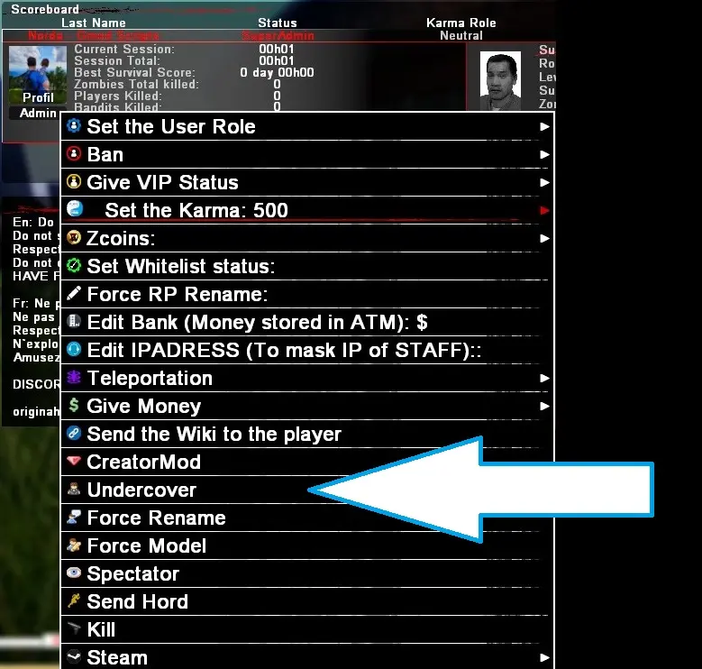 Admin Undercover mod