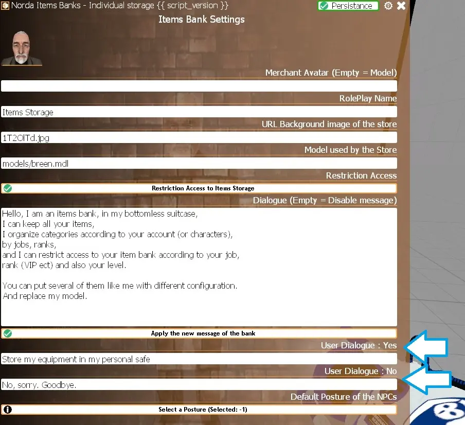 NPC Items Banks Custom Text