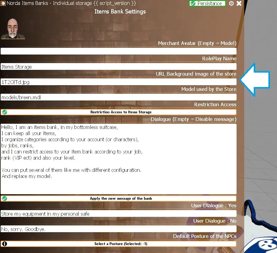 Items Banks Custom background