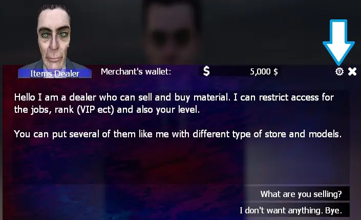 Admin interface of Gmod Items Dealer