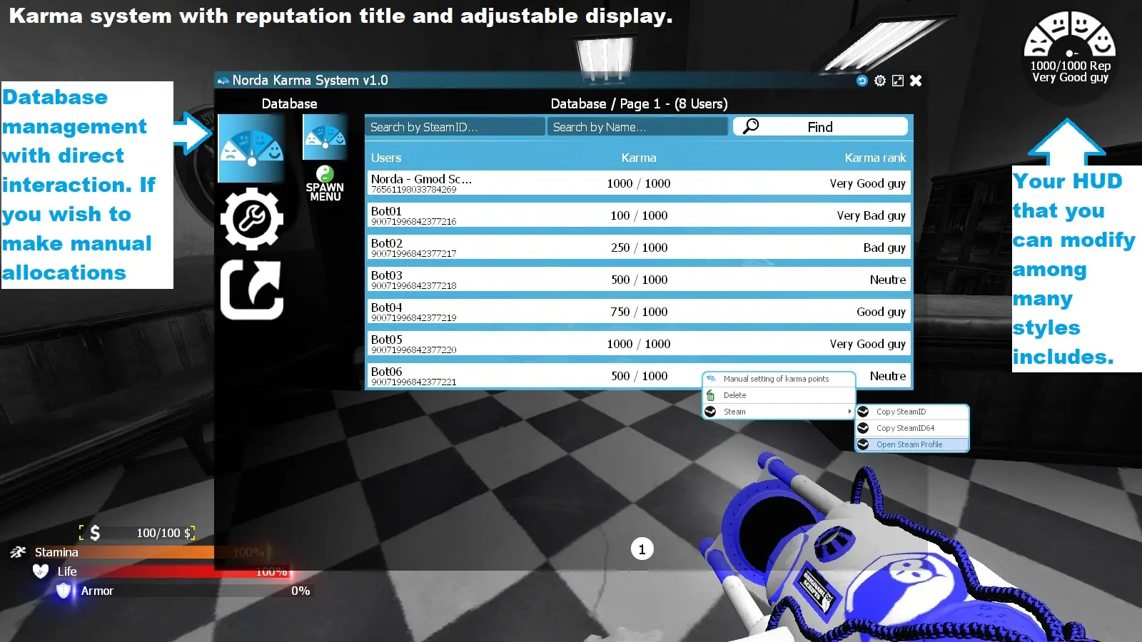Database of Karma System