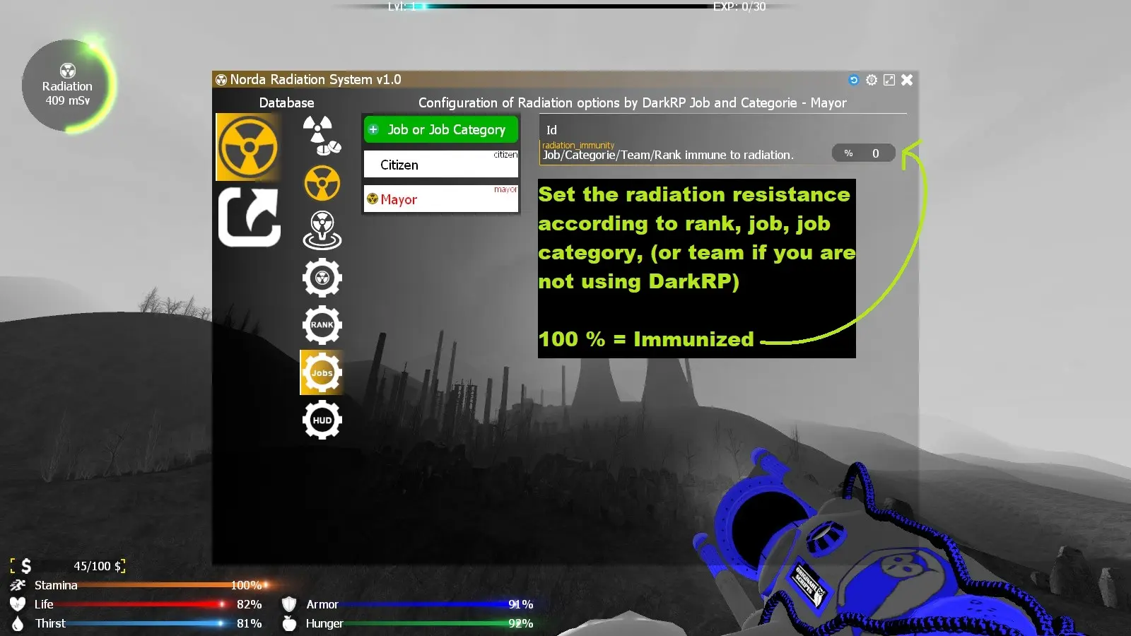 Radiation immunity per job