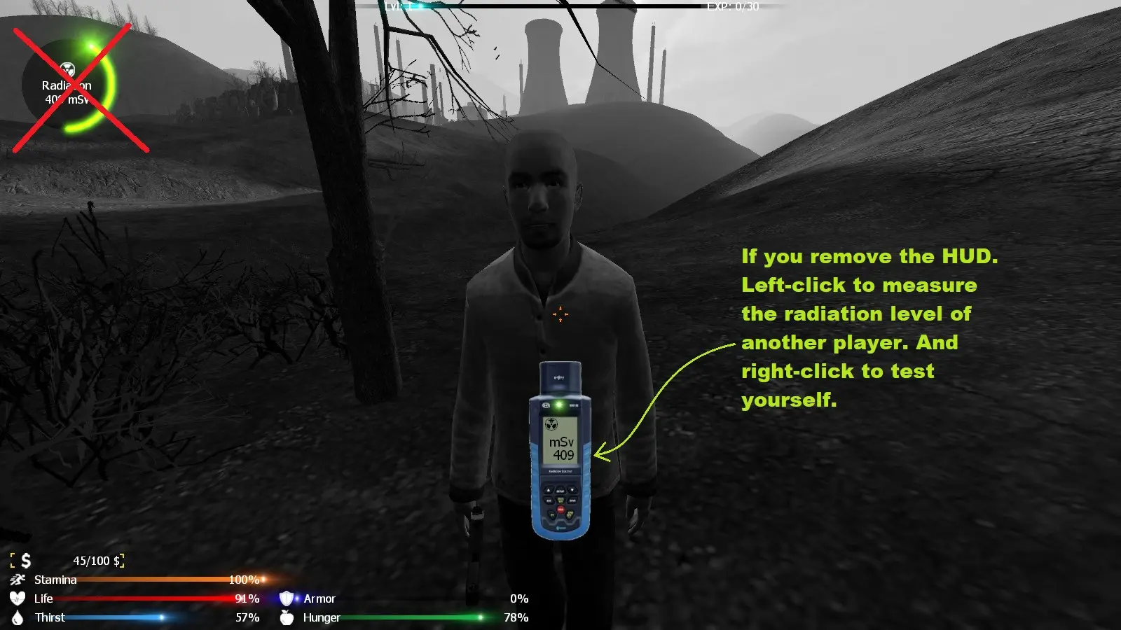 Disable HUD for Geiger meter