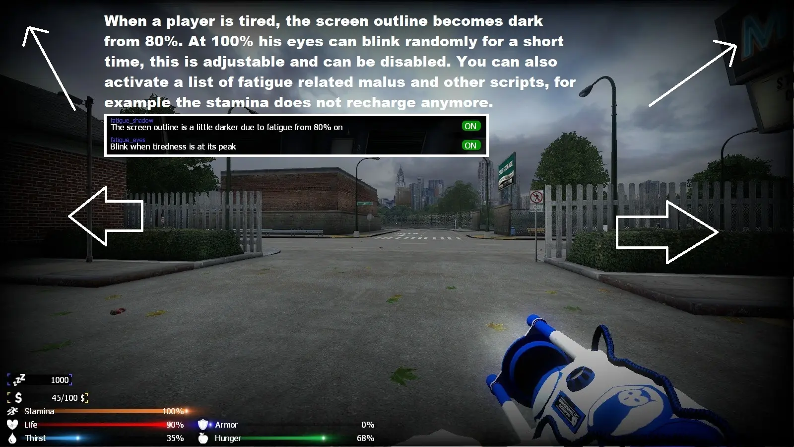 Fatigue HUD effect on Gmod