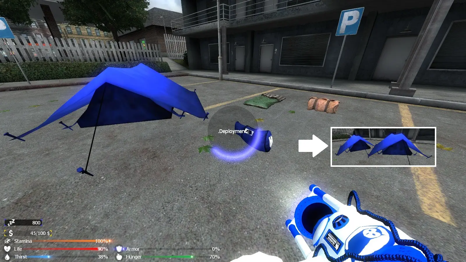 Deploy tent animation