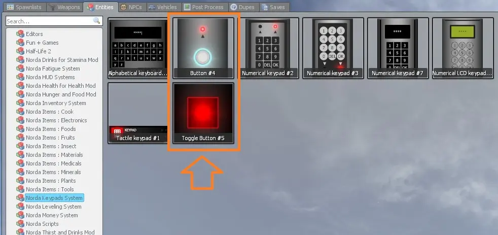 Keypad List in Gmod Spawnmenu