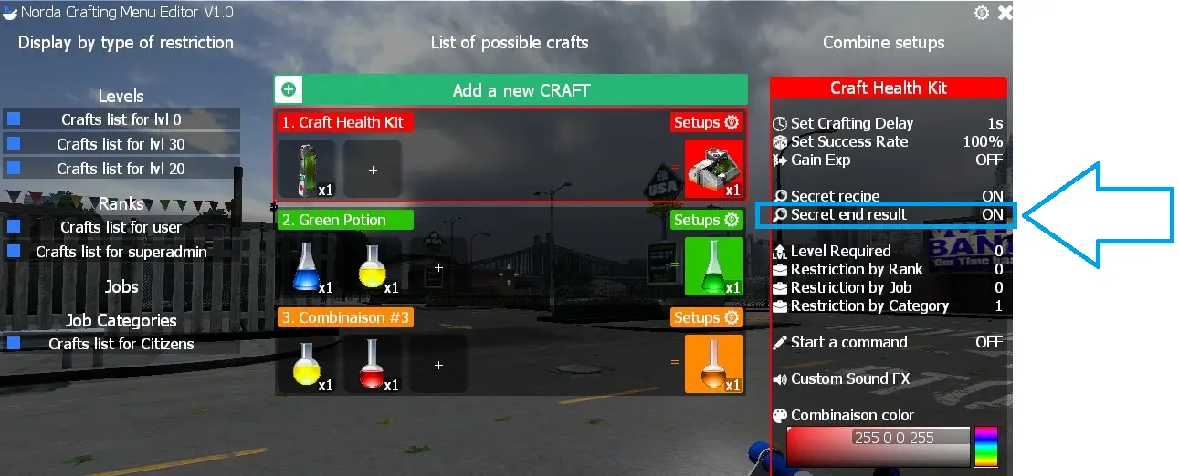 Making result of craft secret