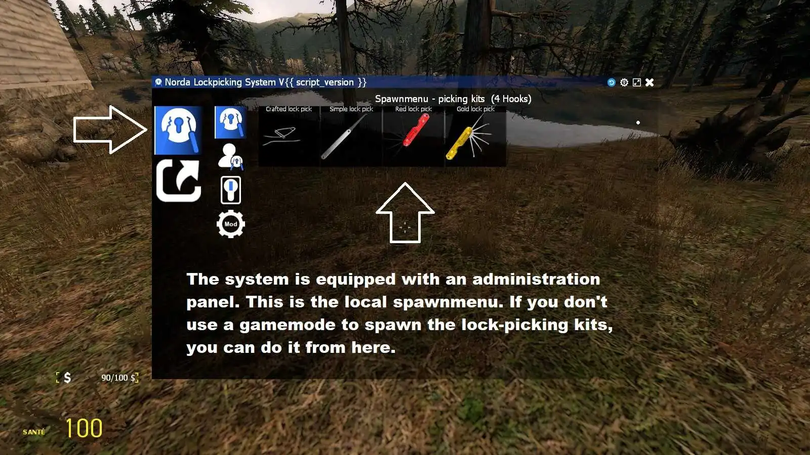 Pics de crochetage spawnmenu