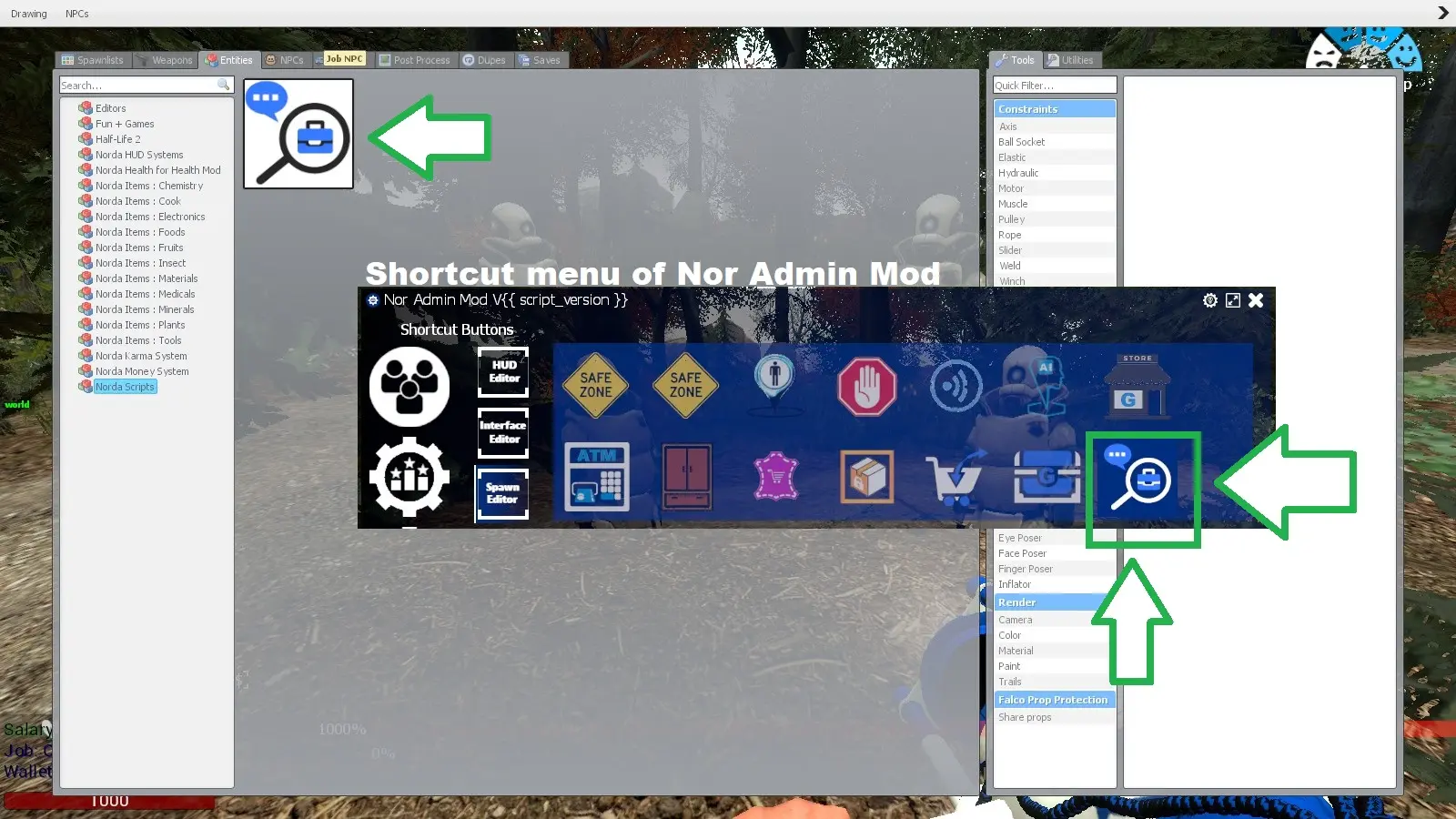 NPC Job System dans le spawnmenu de Gmod