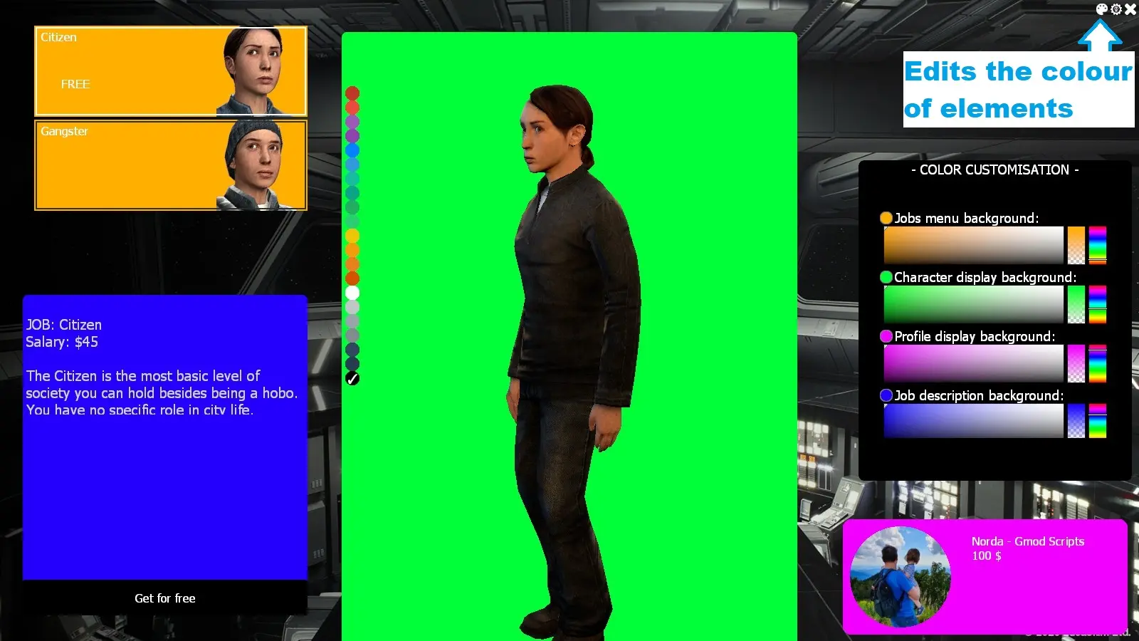 Élément customisable du Job NPC System