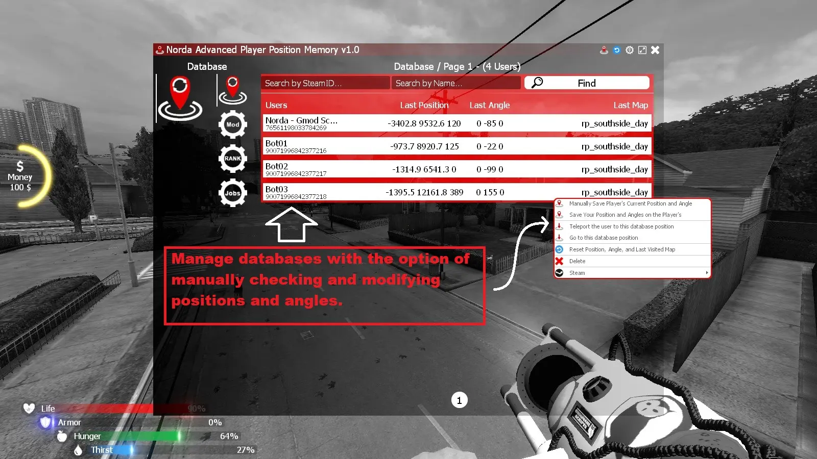 Gmod Advanced Player Position Memory control panel